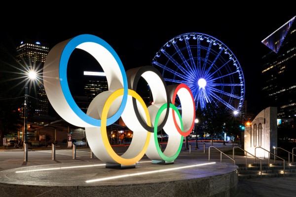 Olympic Rings   The Spectacular at Centennial Park Atlanta 4568 Print